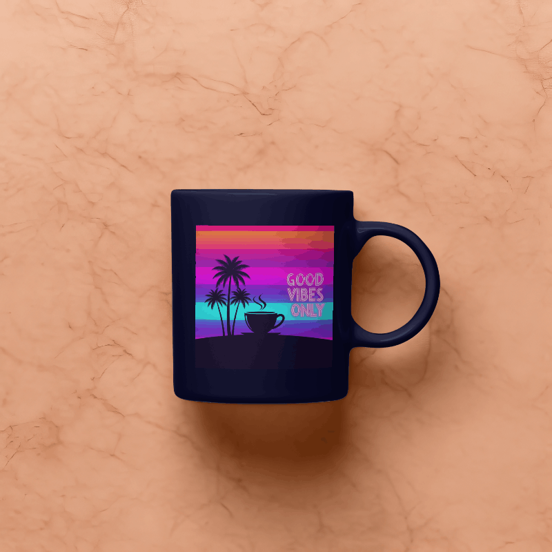Good vibes only mug design